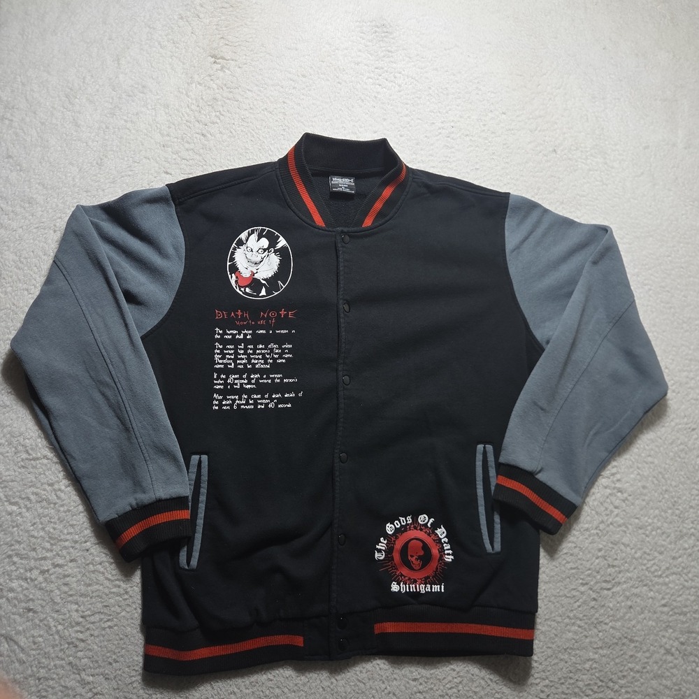 Death Note Varsity Jacket Anime Manga Ryuk‎ Yagami Letterman Coat Mens Size XL